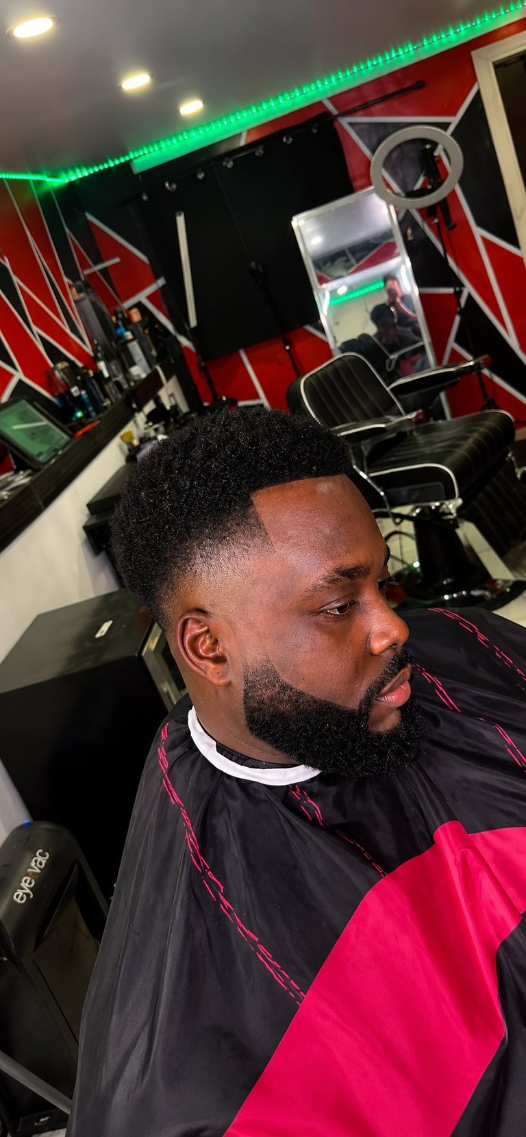 Man with beard in barber chair