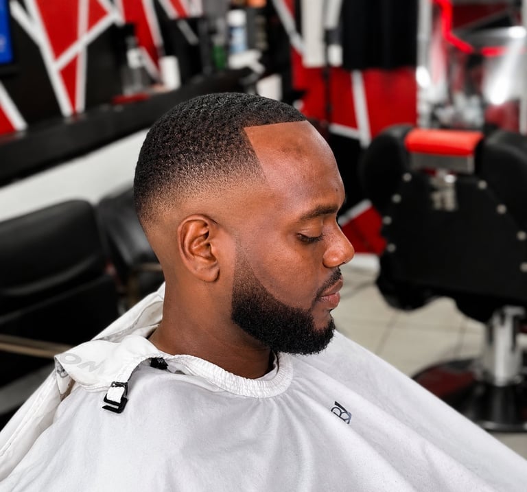 Man with fresh fade haircut and beard